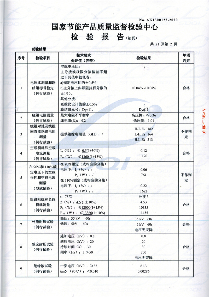 高低压试验报告-S11-1250兴平兴平兴平油浸式变压器-2.jpg